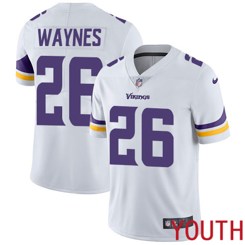 Minnesota Vikings #26 Limited Trae Waynes White Nike NFL Road Youth Jersey Vapor Untouchable->youth nfl jersey->Youth Jersey